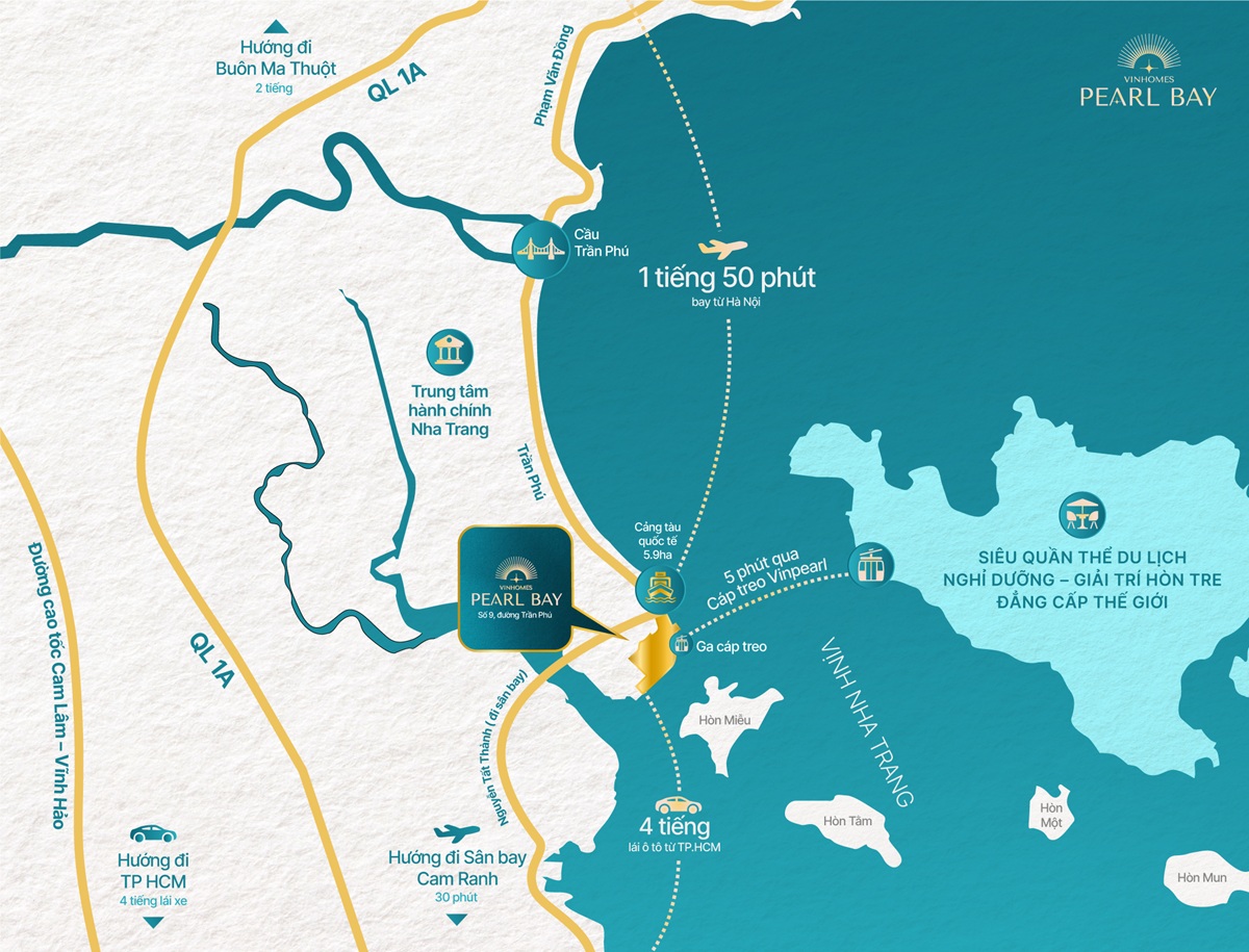 Vị trí dự án Vinhomes Pearl Bay Nha Trang
